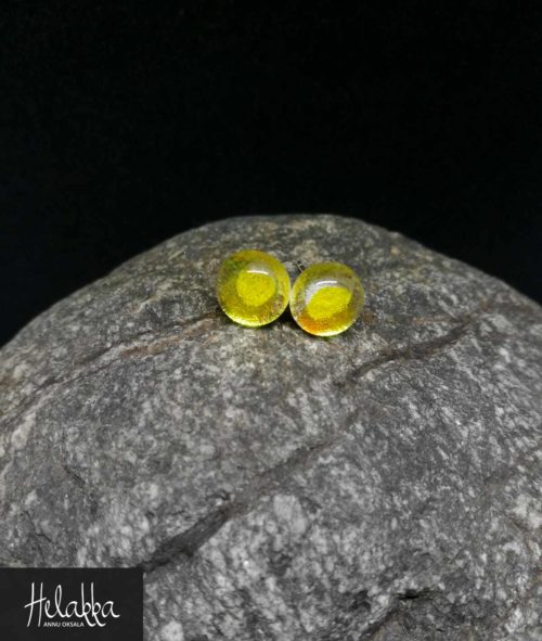 Helakka lasikorvakorut keltainen