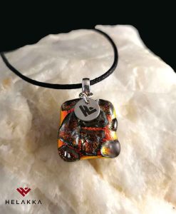 Helakka kaulakoru lasista ulottuvuus oranssi