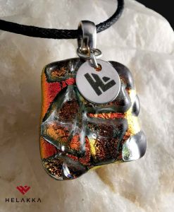 Helakka kaulakoru lasista ulottuvuus oranssi