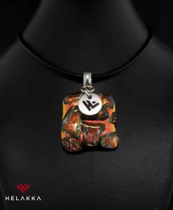 Helakka kaulakoru lasista ulottuvuus oranssi